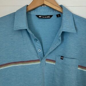 Travis Mathew Men’s Size L Short Sleeve Vintage Cabana Stripe Golf Polo Shirt